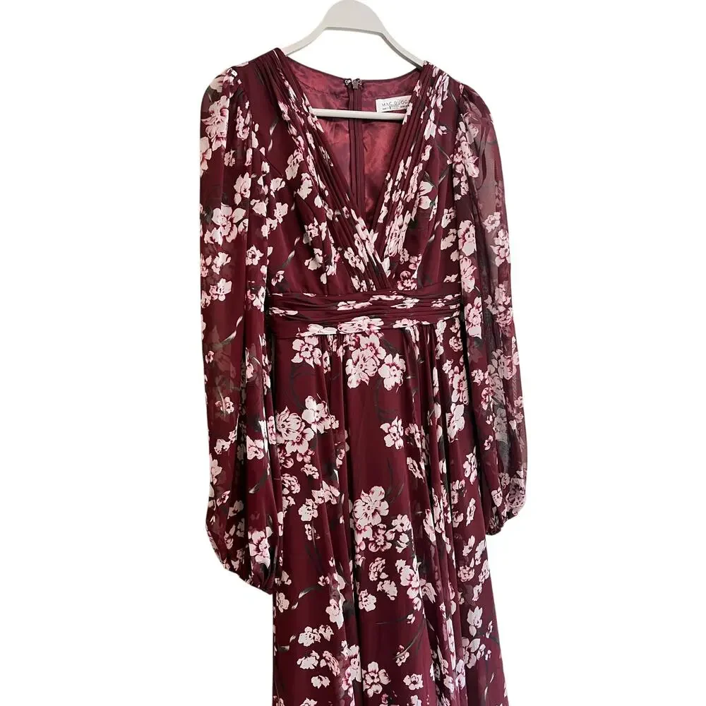 Leena for Mac Duggal Floral Chiffon Red Gown From Rent The Runway Size: XS 0 - Picture 6 of 13